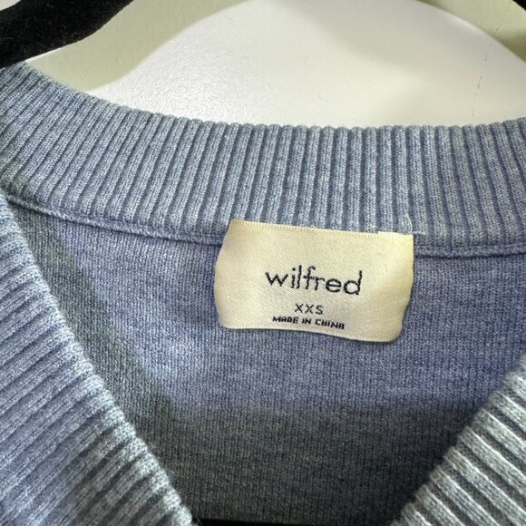 Aritzia Wilfred Alessia puff sleeve cardigan sweater granite blue XXS - Picture 3 of 4